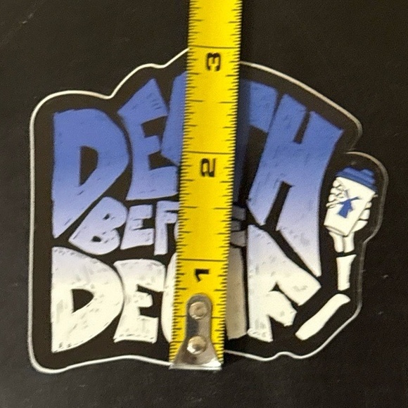 Dutch Bros Coffee Sticker Death Before Decaf Decal Blue Ombré - Picture 3 of 4